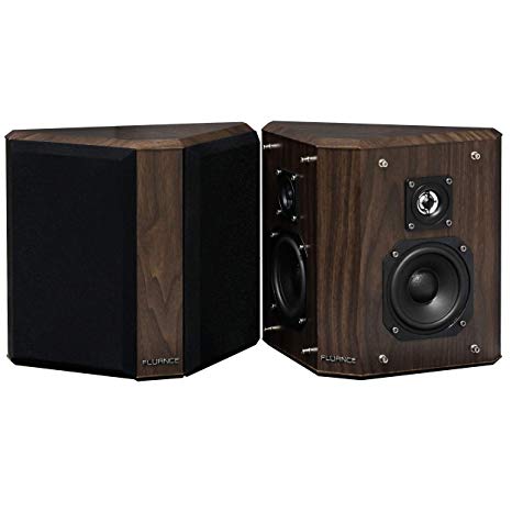 Fluance SXBP2W Home Theater Bipolar Surround Sound Speakers (Natural Walnut)