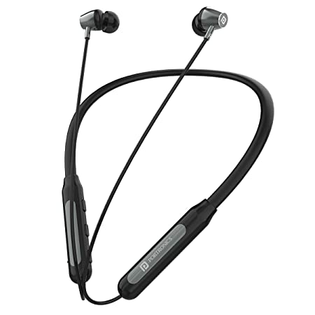 Portronics Harmonics Z3 Wireless Bluetooth 5.3 Neckband in Ear Earphones with mic, 30Hrs Playtime, Magnetic Latch, IPX5 Water Resistant, Type C Charging Port(Grey)