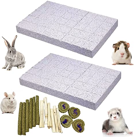 kathson Bunny Grinding Claw Pad Rabbit Scratch Foot Pad Small Animals Lava Grinding Teeth Stone Hamster Chew Treats Toys for Guinea Pig Rat Gerbil Chinchilla Hedgehog