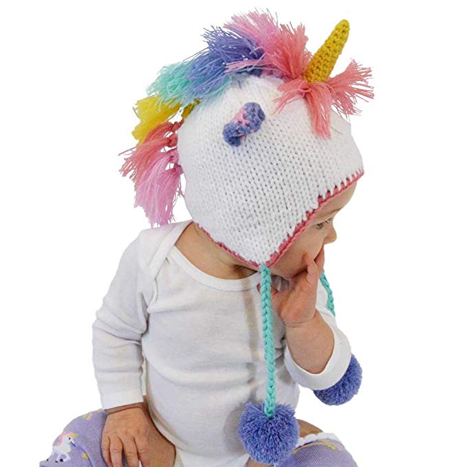 Huggalugs Baby, Toddler and Adult Unicorn Beanie Hat In 2 Color Choices