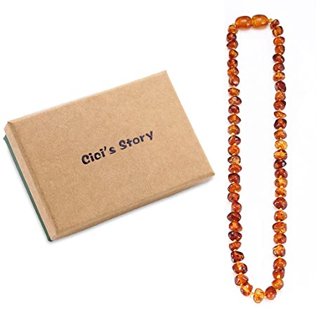 Amber Necklace Gift Set(Unisex)(Cognac)(11 Inches) - Handcrafted, Lab-Tested, Authentic Amber