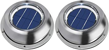 ECO-WORTHY Solar Ventilation Fan with Battery for Roof, Attic, RV, Boat, Greenhouse - Stainless Steel (2 Packs)