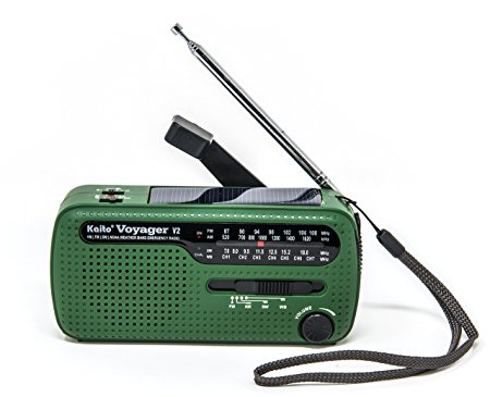 Best NOAA Portable Solar / Hand Crank AM/FM, Shortwave & NOAA Weather Emergency Radio with USB Cell Phone Charger & LED Flashlight (Green)