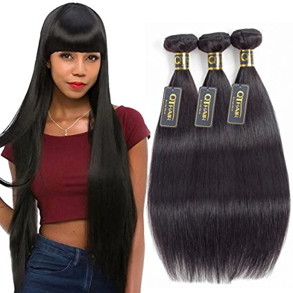 QTHAIR 8A Indian Virgin Hair Straight 14" 16" 18" 100% Unprocessed Indian Straight Virgin Hair Extension Weaves Natural Black Remy Hair