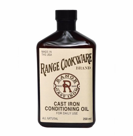 Range Cast Iron Conditioning Oil - 100% Natural & Smells Great - Made in the USA - Restores & Maintains All Cast Iron Cookware (Extra Large, 250 ml)