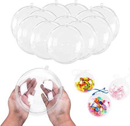 5.5" Clear Big Plastic Acrylic Arts & Crafts Giant Mold Shells Molding Balls Crafting Kit (140mm) (6)