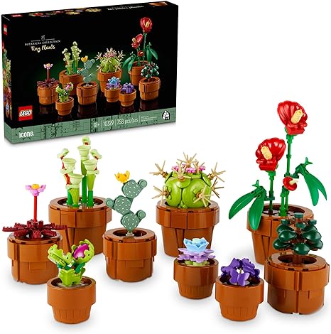 LEGO Icons Tiny Plants Building Set, Cactus Décor Gift Idea for Flower-Lovers, Carnivorous, Tropical and Arid Flora, Build and Display, Botanical Collection, Creative Building Sets for Adults, 10329