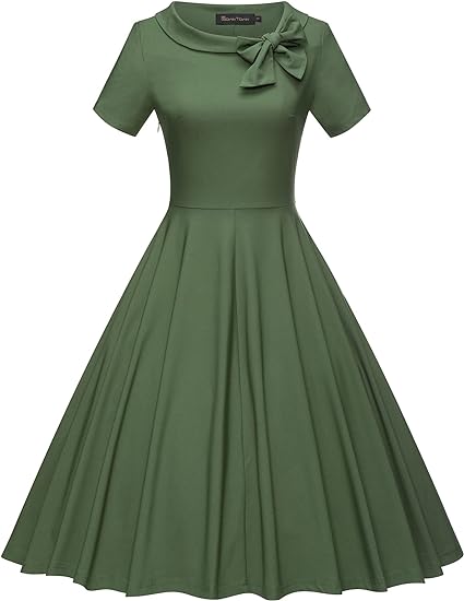 GownTown 1950s Retro Vintage Party Swing Dress with Pockets