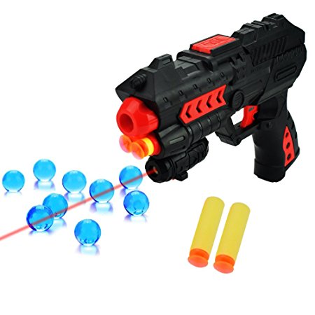2-in-1 Shooting Gun Toy Foam Dart and Water Polymer Ball and Infrared Lighting function for Kids( Random Color, 1 Pcs)