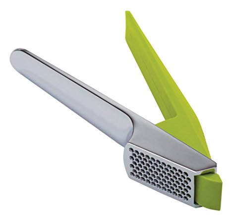 Joseph Joseph Easy-Press Garlic Press with Integrated Scraping Tool, Green