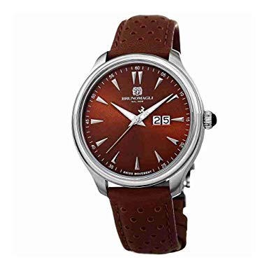 Bruno Magli Men's Luca 1121 Swiss Quartz Watch with Brown Italian Leather Strap