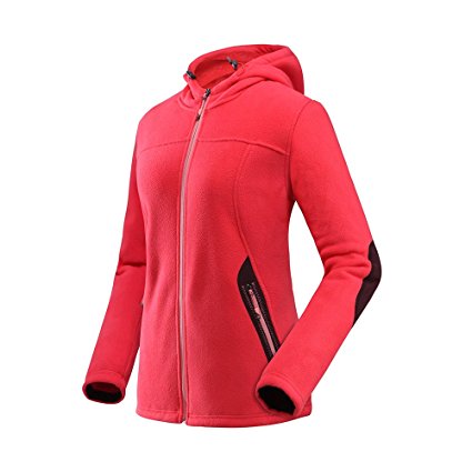 OutdoorMaster Women's Water and Stain Repellent Fleece Jacket, with Ultra Soft Plush Lining, Optional Hoodie