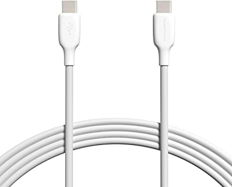 AmazonBasics USB-C 2.0 to USB-C Cable (USB-IF Certified) - 6-Foot, White