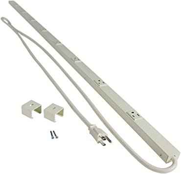 Wiremold Multi Outlet Power Strip, Plugmold, Plug In Strip with 8 Outlets, Ivory, PM48C