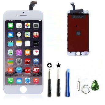 USHINING LCD Display Touch Screen Digitizer Complete Assembly Replacement for iPhone 6 4.7 inch White, Free Repair Tools