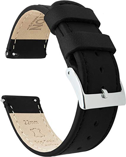 BARTON Watch Bands - Leather Quick Release Watch Strap - Top Grain Leather - Soft Leather Lining - Choice of Color & Width - 16mm, 18mm, 19mm, 20mm, 21mm 22mm, 23mm or 24mm