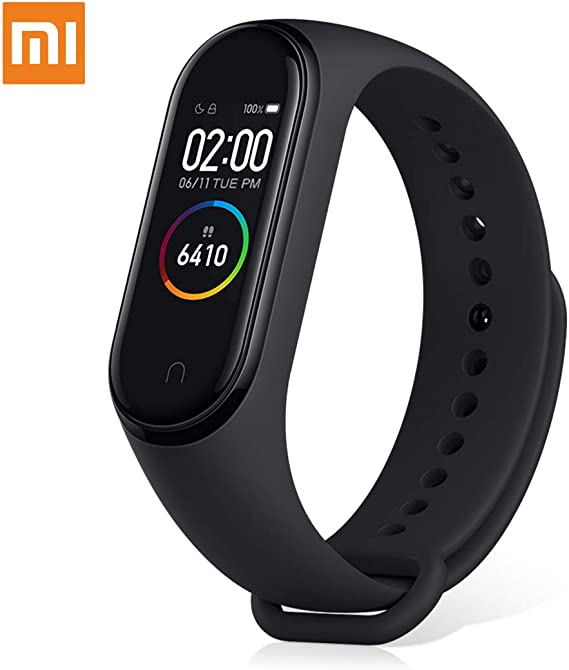 Mi Band 4 Fitness Tracker, 0.95 AMOLED Color Display Waterproof Smart Watch , Activity Tracker with Heart Rate Monitor ,Sleep Monitor, Calorie Counter, Step Counter, Smart Bracelet with 135mAh Battery up (Black）