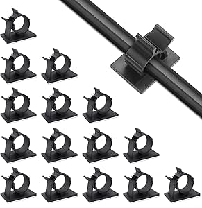 Viaky 30 Pcs Black Cable Wire Clips Adjustable Nylon Wire Holder Adhesive Cable Management Suitable for Maximum Diameter 0.8 inch (20.1mm) Cables