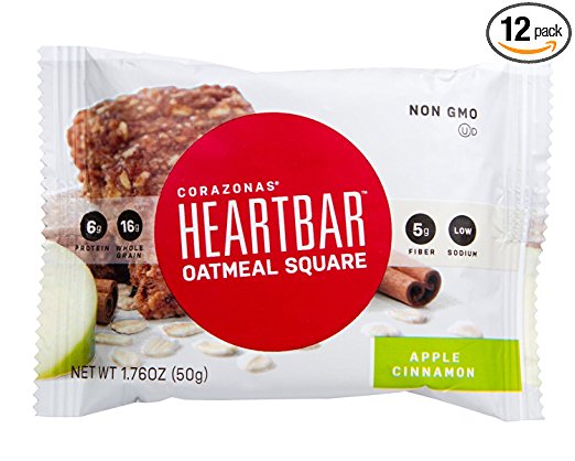 Heartbar Oatmeal Square, Apple Cinnamon, 1.76 Ounce (Pack of 12)