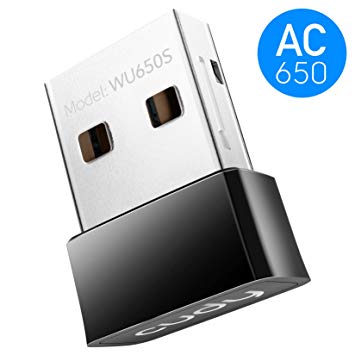 Cudy 650Mbps Nano Size USB WiFi Adapter, Dual Band 5GHz/2.4GHz Wireless Adapter, for PC/Desktop/Laptop -CD Included, Nano Size, Compatible with Windows XP/7/8/8.1/10