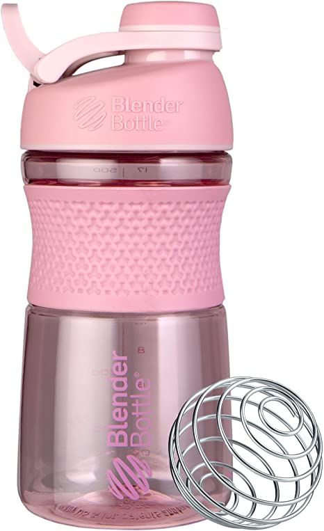 BlenderBottle SportMixer Twist Cap Tritan Grip Shaker Bottle, 20-Ounce, Rose
