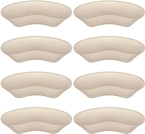 Heel Grips Liner Cushions Inserts for Loose Shoes, Heel Pads Snugs for Shoe Too Big Men Women, Filler Improved Shoe Fit and Comfort, Prevent Heel Slip and Blister (4 Pairs) ((Pale Apricot))