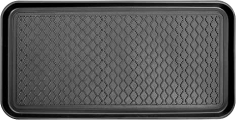 Ottomanson Multipurpose All Season Boot Tray, 30" x 15", Black