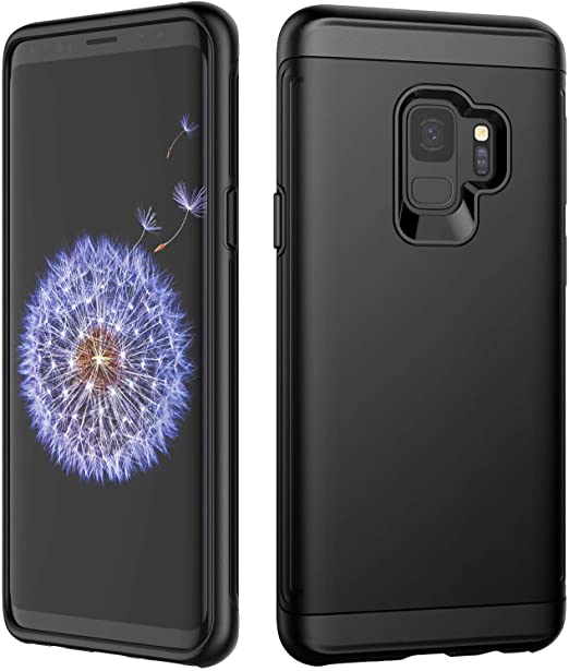 JETech Case for Samsung Galaxy S9, Dual Layer Protective Cover with Shock-Absorption, Black