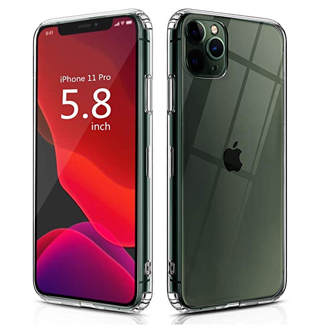 OULUOQI Compatible with iPhone 11 Pro Case 2019, Shockproof Clear Case with Hard PC Shield Soft TPU Bumper Cover Case for iPhone 11 Pro 5.8 inch. … …