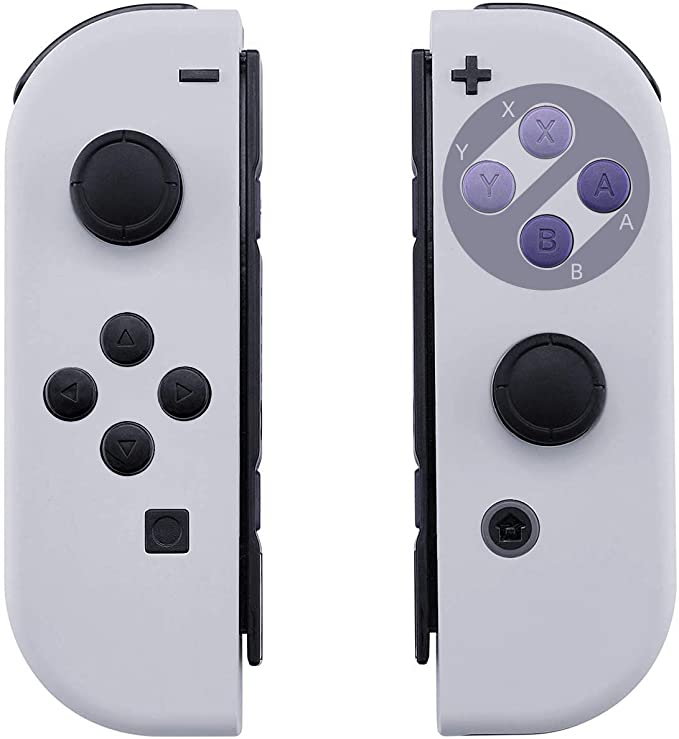 BASSTOP DIY Replacement Housing Shell Case Set for Switch NS NX Console and Right Left Switch Joy-Con Controller Without Electronics (Joycon-SNES)