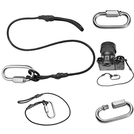 Fomito Stainless Steel Buckle Camera Rope Camera Tether Safety Rope for Canon,Nikon,Sony Cameras