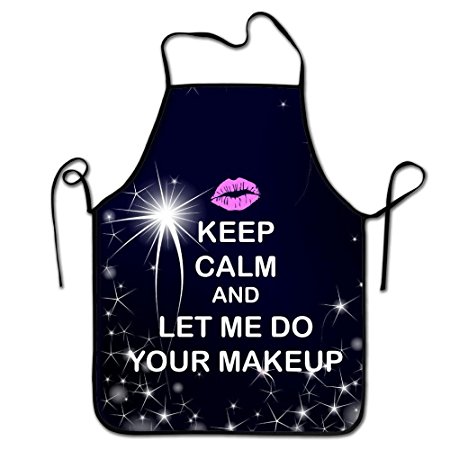 Lily's Rossne Apron for Women and Men, Makeup Keep Calm for Chef Kitchen Cooking Aprons BBQ Bib Apron Great Gift - Accept Customized Apron