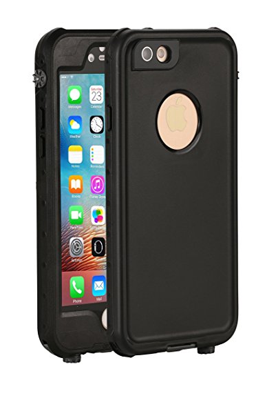 (5.5 inch) iPhone 6 Plus Waterproof Case, REPPO iphone 6s Plus Waterproof case Shockproof Snow-proof Dirt-proof Protective Case Cover for iPhone 6/6s Plus (BLACK)
