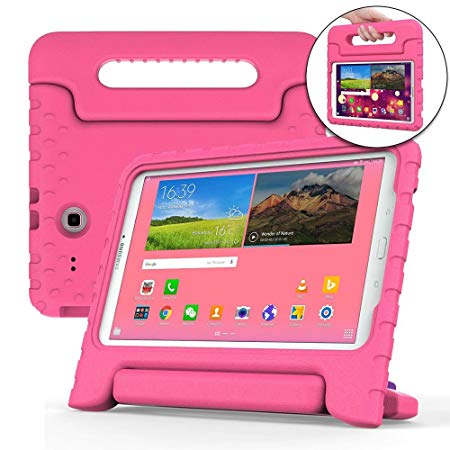 Cooper Dynamo [Rugged Kids Case] Protective Case for Samsung Tab E 9.6 | Child Proof Cover w/Stand, Handle | SM-T560 T561 T562 T563 T565 T567 (Pink)