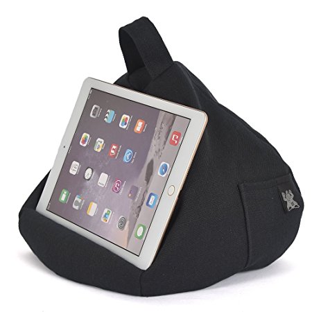 iBeani iPad & Tablet Stand / Bean Bag Cushion Holder for All Devices / Any Angle on Any Surface - Black