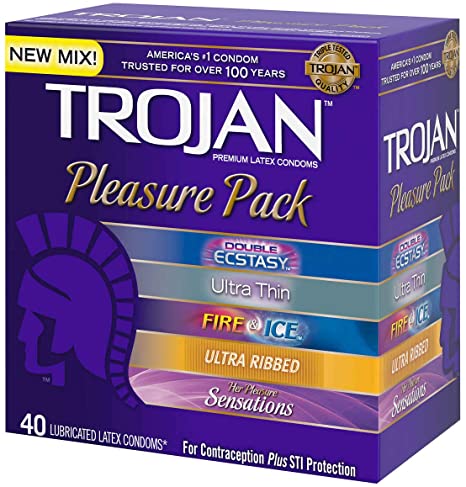 TROJAN Pleasure Pack, 40 Assorted Condoms