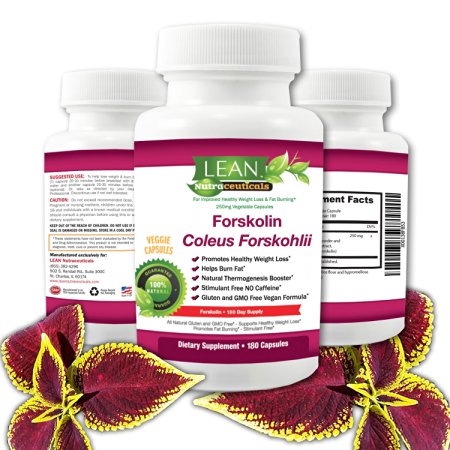 180 Ct! Forskolin Extract with Pure 20% 250mg - Natural Coleus Forskohlii Veggie Capsules Premium USA FDA GMP Forskolin Supplement Capsules - LEAN Nutraceuticals