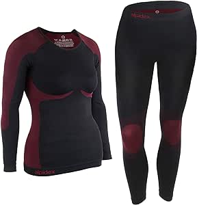 ALPIDEX sous vêtement Thermique Femme Tenue Fonctionnel Ensemble Ski Chaud Flexible Respirant Hiver Automne