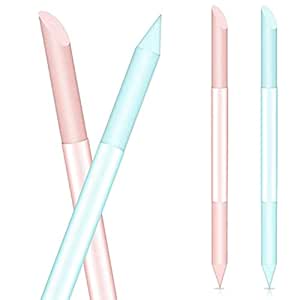 Glass Cuticle Pusher Set of 2 Cuticle Remover Tool Nail Cuticle Trimmer Double Sided Glass Manicure Stick Angled Cuticle Filing Pusher