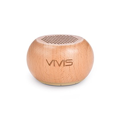 Bluetooth Speaker, VIVIS Natural Wooden Mini Portable Wireless Pocket Size Bluetooth 4.2 Speaker, 8-Hour Playtime for iPhone iPad iPod, Tablet, LG, HTC, Samsung and other Bluetooth Devices