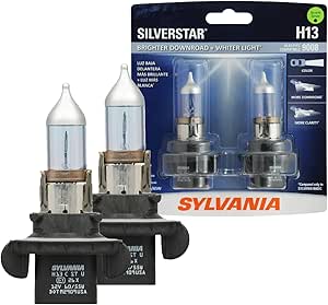 SYLVANIA H13ST.BP2 SilverStar High Performance Halogen Headlight Bulb, (Contains 2 Bulbs) White