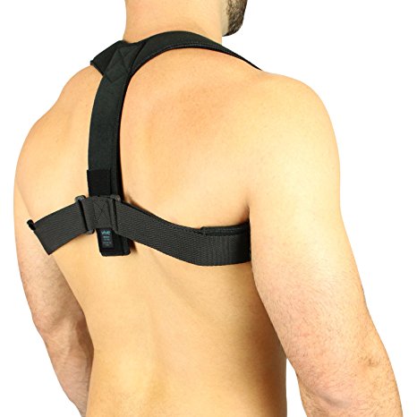 Posture Corrector by Vive - Upper Back, Clavicle & Shoulder Support Brace - Men & Women - Device Improves Poor, Bad, Stooped, Forward Head & Neck Alignment