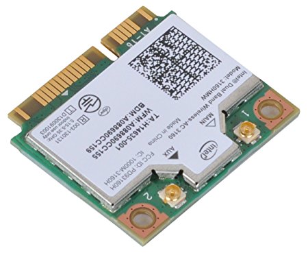 Intel 3160.HMWG.R Dual Band Wireless AC   Bluetooth Mini PCIe card Supports 2.4 and 5.8Ghz B/G/N/AC Bands with Mounting Screws