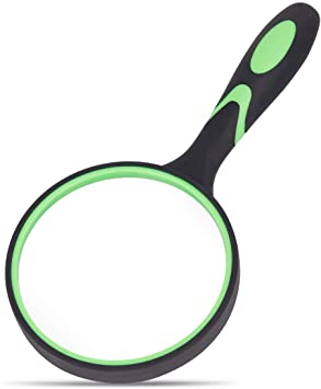 Jumbo Magnifying Glass 4X Magnifier for Seniors & Kids, 100Mm/4 Inch Large Magnifying Lens with Non-Slip Handle for Reading Books, Inspection, Coins, Insects, Maps, Crossword Puzzles