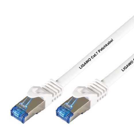 Ligawo 10 m Cat7 Network Patch Cable with RJ45 Connectors - White