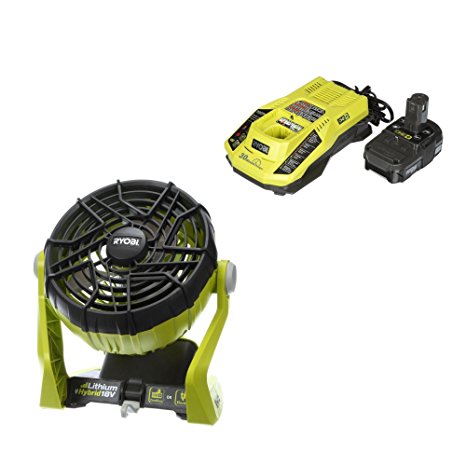 Ryobi 18-Volt ONE  Hybrid Portable Fan with Lithium-Ion Battery and Charger