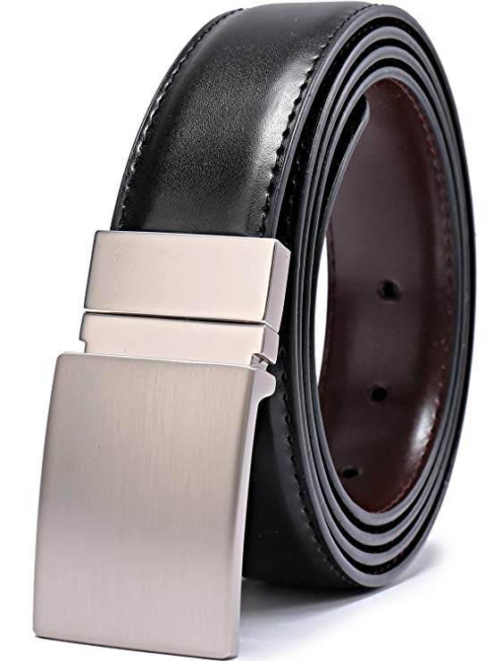 Beltox Women's Reversible Leather Belts for Pants 1.26" Rotated Buckle Gift Box