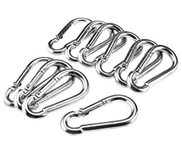10 PIECES SNAP SPRING LOADED CLIP HOOK 6 X 60MM