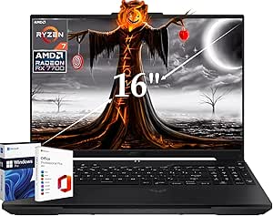 ASUS TUF A16 Gaming Laptop, 16" FHD 165 Hz, Ryzen 7 7735 HS CPU, Radeon RX7700S(Beat RTX4060), 64 GB DDR5 RAM, 1 TB SSD, RGB Backlit Keyboard, Wi-Fi 6, Win11 Pro & Microsoft Office Lifetime License