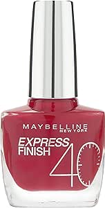 Maybelline New York Make-Up Nail Polish Express Finish Nail Polish Cherry/Ultra Quick Drying Colour in Rich Cherry Red 1 x 10 ml